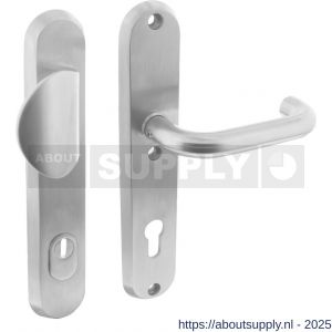 Intersteel Essentials 3783 SKG3 veiligheidsbeslag ovaal 250x50 mm greep-kruk Rond met veerconstructie profielcilindergat 92 mm met kerntrekbeveiliging RVS - S26006868 - afbeelding 1