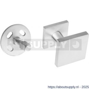 Intersteel Essentials 3930 voordeurknop vierkant 64x64 mm op achterplaat 54x54 mm verkropt éénzijdige montage RVS - S26008611 - afbeelding 1