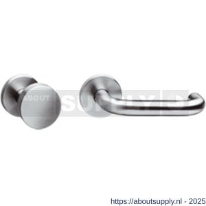 Intersteel 3937 knop-kruk garnituur rechts Rond op rozet verdekt diameter 55x8 mm en cilinderrozetten RVS - S26000646 - afbeelding 1