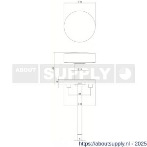Intersteel 3945 knop centrisch vast op rozet EN 1906/4 - S26006040 - afbeelding 2