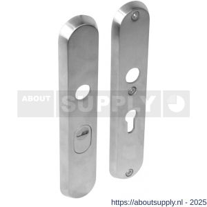 Intersteel 3961 SKG3 veiligheidsschilden ovaal 250x50 mm profielcilindergat 55 mm met kerntrekbeveiliging RVS - S26006047 - afbeelding 1