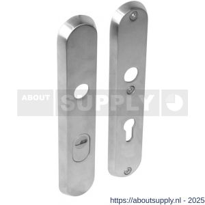 Intersteel 3961 SKG3 veiligheidsschilden ovaal 250x50 mm profielcilindergat 72 mm met kerntrekbeveiliging RVS - S26006048 - afbeelding 1