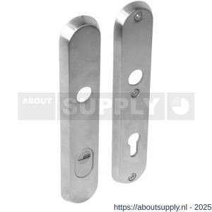 Intersteel 3961 SKG3 veiligheidsschilden ovaal 250x50 mm profielcilindergat 92 mm met kerntrekbeveiliging RVS - S26006049 - afbeelding 1