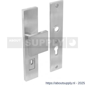 Intersteel 3962 SKG3 veiligheidsschilden rechthoekig 250x50 mm met greep profielcilindergat 92 mm met kerntrekbeveiliging RVS - S26006051 - afbeelding 1