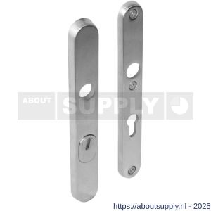 Intersteel 3981 SKG3 veiligheidsschilden ovaal smal 254x35 mm profielcilindergat 72 mm met kerntrekbeveiliging RVS - S26006056 - afbeelding 1