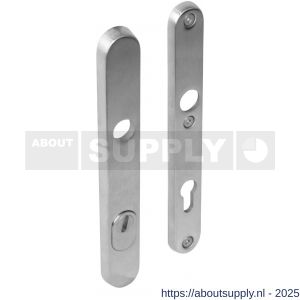 Intersteel 3981 SKG3 veiligheidsschilden ovaal smal 254x35 mm profielcilindergat 92 mm met kerntrekbeveiliging RVS - S26006057 - afbeelding 1