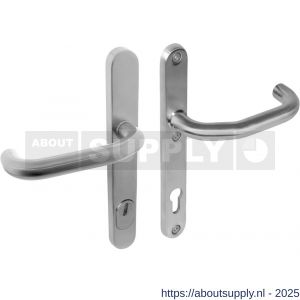 Intersteel 3982 SKG3 veiligheidsbeslag ovaal smal 254x35 mm kruk-kruk Verkropt profielcilindergat 92 mm met kerntrekbeveiliging RVS - S26006059 - afbeelding 1