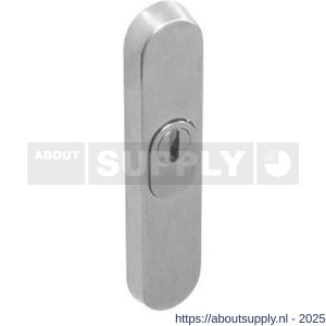 Intersteel 3983 SKG3 veiligheid buitenrozet ovaal 156x35 mm profielcilindergat 92 mm met kerntrekbeveiliging (SKG3 uitsluitend n combinatie met veiligheidsbinnenschild smal) RVS - S26006063 - afbeelding 1