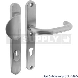 Intersteel Essentials 3985 SKG3 veiligheidsbeslag ovaal smal 254x35 mm greep-kruk Verkropt met veerconstructie profielcilindergat 72 mm met kerntrekbeveiliging RVS - S26006876 - afbeelding 1