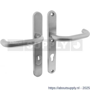 Intersteel Essentials 3987 SKG3 veiligheidsbeslag ovaal smal 254x35 mm kruk-kruk Verkropt met veerconstructie profielcilindergat 72 mm met kerntrekbeveiliging RVS - S26006878 - afbeelding 1