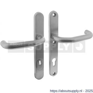 Intersteel Essentials 3987 SKG3 veiligheidsbeslag ovaal smal 254x35 mm kruk-kruk Verkropt met veerconstructie profielcilindergat 92 mm met kerntrekbeveiliging RVS - S26006879 - afbeelding 1