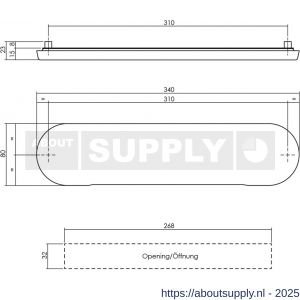 Intersteel Exclusives 4000 briefplaat ovaal 340x80 mm verdekt RVS - S26007311 - afbeelding 2