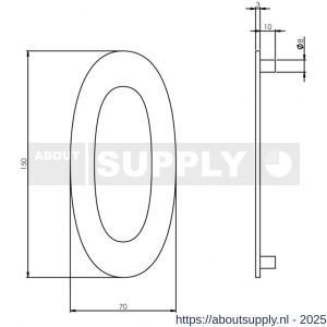Intersteel Essentials 4020 huisnummer 0 150 mm RVS - S26002183 - afbeelding 2