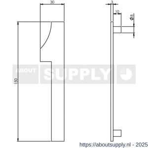 Intersteel Essentials 4020 huisnummer 1 150 mm RVS - S26002184 - afbeelding 2