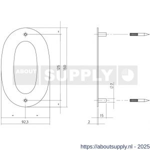 Intersteel Essentials 4020 huisnummer 0 150x2 mm RVS - S26002157 - afbeelding 2