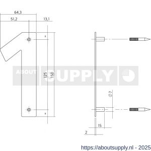 Intersteel Essentials 4020 huisnummer 1 150x2 mm RVS - S26002158 - afbeelding 2