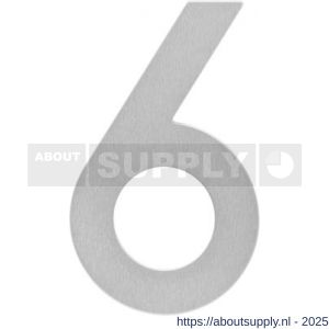 Intersteel Essentials 4020 huisnummer 6 150x2 mm RVS - S26002162 - afbeelding 1