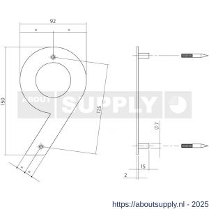 Intersteel Essentials 4020 huisnummer 9 150x2 mm RVS - S26002165 - afbeelding 2