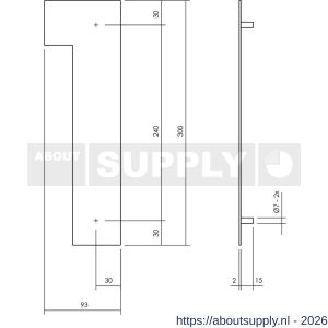 Intersteel Living 4021 huisnummer 1 XL hoogte 300 mm RVS geborsteld - S26009262 - afbeelding 2