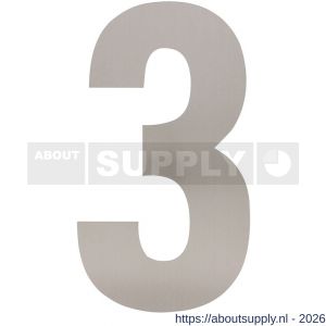 Intersteel Living 4021 huisnummer 3 XL hoogte 300 mm RVS geborsteld - S26009264 - afbeelding 1