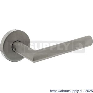 Intersteel Living 4057 set achterdeurbeslag rond deurkruk Jura met massieve rozetten RVS - S26010046 - afbeelding 1