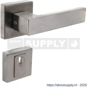 Intersteel Living 4057 set achterdeurbeslag vierkant Amsterdam met massieve rozetten en SKG3 veiligheidsrozetten RVS - S26010696 - afbeelding 1