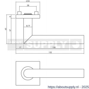 Intersteel Essentials 4057 set voordeurbeslag vierkant voordeurknop SKG rozetten deurbel briefplaat tochtwering en deurkruk op rozet RVS - S26008663 - afbeelding 2