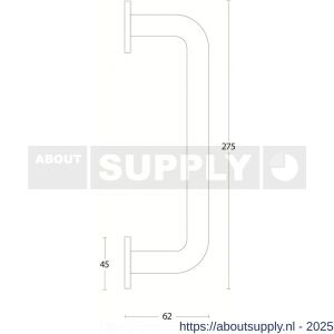 Intersteel Living 4321 deurgreep U-vorm 275x62x19 mm op rozetten diameter 45 mm RVS - S26001998 - afbeelding 2
