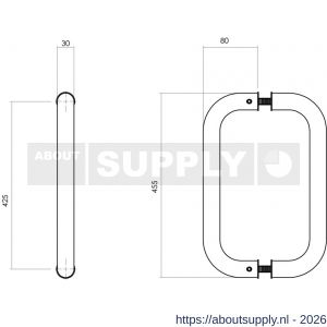 Intersteel Essentials 4323 deurgreep U-vorm 455x80x30 mm hart op hart 425 mm RVS - S26006088 - afbeelding 2