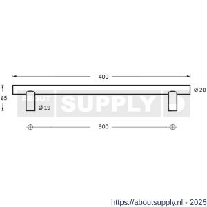Intersteel Essentials 4324 deurgreep per stuk T-vorm 400x65x20 mm hart op hart 300 mm RVS - S26006094 - afbeelding 2