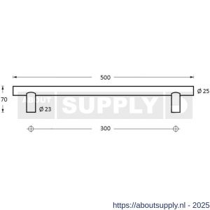 Intersteel Essentials 4325 deurgrepen per paar T-vorm 500x70x25 mm hart op hart 300 mm RVS - S26006103 - afbeelding 2