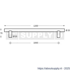 Intersteel Essentials 4325 deurgreep per stuk T-vorm 1200x70x25 mm hart op hart 1000 mm RVS - S26006108 - afbeelding 2
