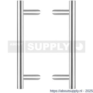 Intersteel Essentials 4329 deurgrepen per paar T-vorm schuin 600x90x30 mm hart op hart 400 mm RVS - S26008717 - afbeelding 1