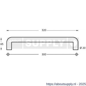 Intersteel Essentials 4332 deurgreep per stuk U-vorm 320x65x20 mm hart op hart 300 mm RVS - S26006128 - afbeelding 2