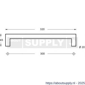 Intersteel Essentials 4335 deurgrepen per paar recht-Hoek 90 graden 320x65x20 mm hart op hart 300 mm RVS - S26006141 - afbeelding 2