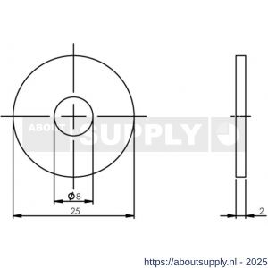 Intersteel Essentials 4380 drukverdeelrozet diameter 25 mm voor deurgrepen RVS - S26006157 - afbeelding 2