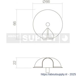 Intersteel Essentials 4421 deurstop bol diameter 67x24 mm met nokken vloermontage RVS - S26007388 - afbeelding 2