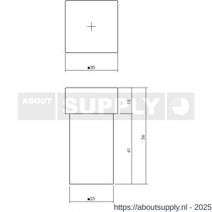 Intersteel Essentials 4421 deurstop vierkant 56x30x30 mm universele montage RVS - S26007389 - afbeelding 2