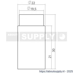 Intersteel Essentials 4421 deurstop diameter 22x33 mm wandmontage RVS - S26007391 - afbeelding 2