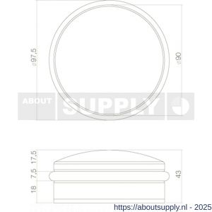 Intersteel Essentials 4421 deurstop Rondo diameter 100x50mm aanslag hoogte 31 mm RVS - S26000988 - afbeelding 2