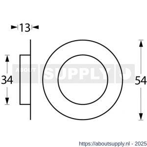 Intersteel Essentials 4476 schuifdeurkom rond diameter 34x55 mm verdekt RVS - S26007659 - afbeelding 2