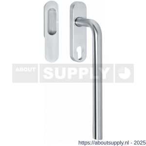 Intersteel 4500 hef-schuifdeurbeslag Draaigreep recht profielcilindergat 69 mm met schuifdeurkom RVS geborsteld - S26003877 - afbeelding 1