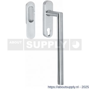 Intersteel 4500 hef-schuifdeurbeslag Draaigreep hoek 90 graden profielcilindergat 69 mm en schuifdeurkom RVS geborsteld - S26003875 - afbeelding 1