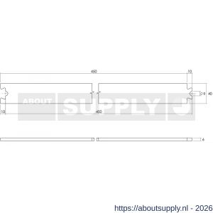 Intersteel Living 4501 tussenrail 45 cm voor schuifdeursysteem inclusief bevestigingsset roestvast staal - S26008788 - afbeelding 2