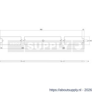 Intersteel Living 4501 tussenrail 90 cm voor schuifdeursysteem inclusief bevestigingsset roestvast staal - S26008789 - afbeelding 2