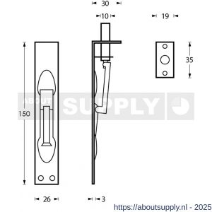 Intersteel Essentials 4520 kantschuif 25x150 mm RVS - S26007270 - afbeelding 2
