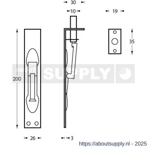 Intersteel Essentials 4520 kantschuif 25x200 mm RVS - S26007271 - afbeelding 2