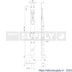 Intersteel 4520 kantschuif geheel RVS 25x150 mm RVS - S26000138 - afbeelding 2