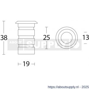 Intersteel 4520 sluitpot voor kantschuiven RVS - S26000149 - afbeelding 2