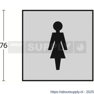 Intersteel Living 4601 pictogram zelfklevend vierkant 76x76 mm WC dames RVS - S26003383 - afbeelding 2